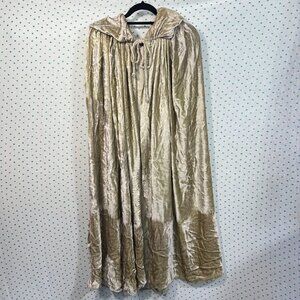 Ancient Circles Beige/Cream Colored Women's Crushed Velvet Cloak